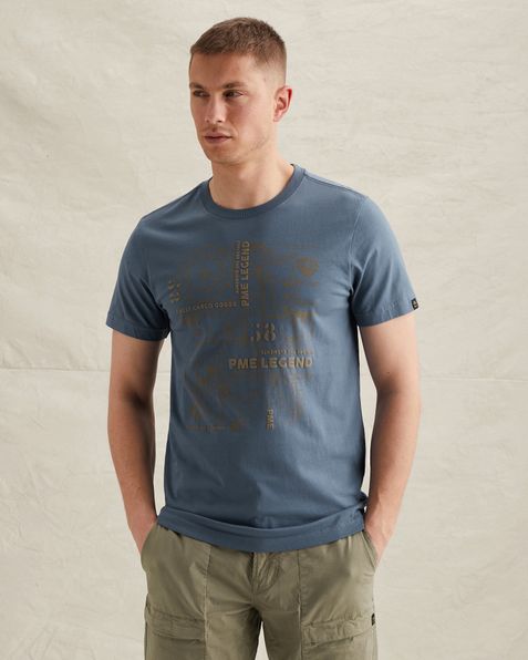 T-shirt with cargo artwork – Black Indigo – T-shirts | PME LEGEND