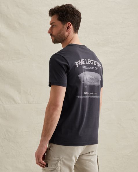 T-shirt in jersey with back artwork – Black Indigo – T-shirts | PME LEGEND