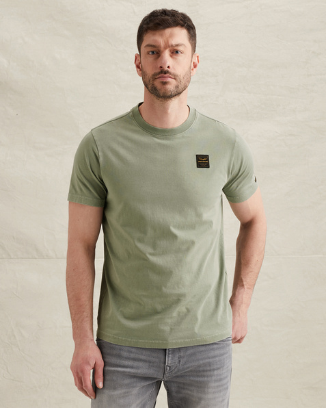 T-shirt with badge and a garment-dye wash – Weeping Willow – T-shirts | PME LEGEND