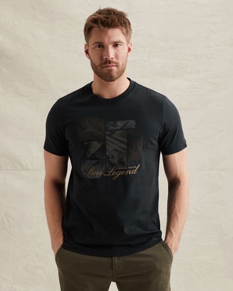 T-shirt in jersey with rugged artwork – Black Indigo – T-shirts | PME LEGEND