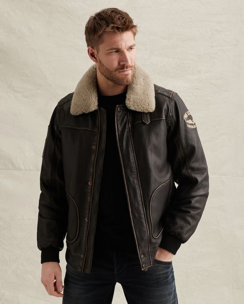 Veste en cuir Hudson Lockheed – Brown – Vestes en cuir | PME LEGEND