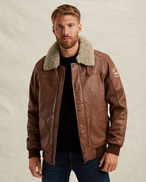 Hudson Lockheed leather jacket – Brown – T-shirts | PME LEGEND