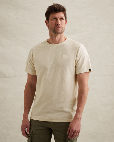 T-Shirt aus Jersey mit Allover-Jacquardmuster – Snow White – T-Shirts | PME LEGEND