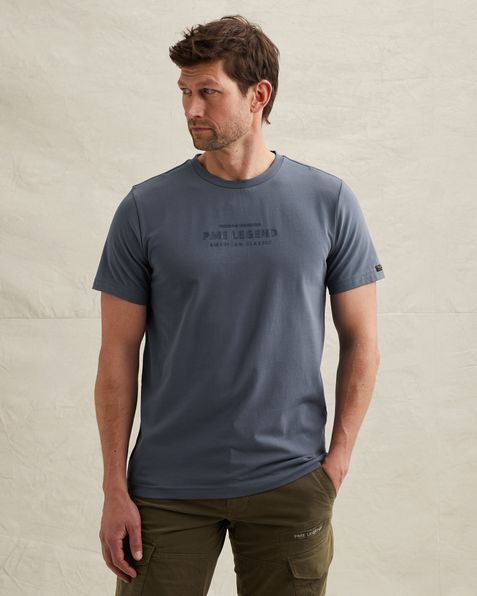 T-Shirt aus Baumwollmischung mit Artwork – Black Indigo – T-Shirts | PME LEGEND