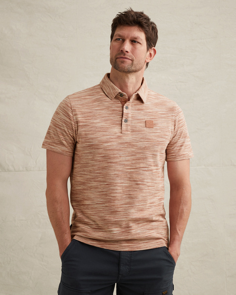 Poloshirt aus Piqué mit Streifenmuster – Mellow Rose – Poloshirts | PME LEGEND