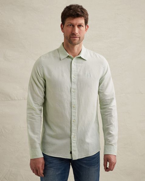 Shirt in cotton/linen with allover print – Weeping Willow – Casual shirts | PME LEGEND