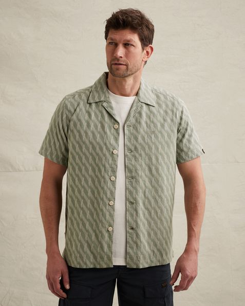 Hemd mit kurzen Ärmeln und eingewebter Struktur – Weeping Willow – Casual-Hemden | PME LEGEND