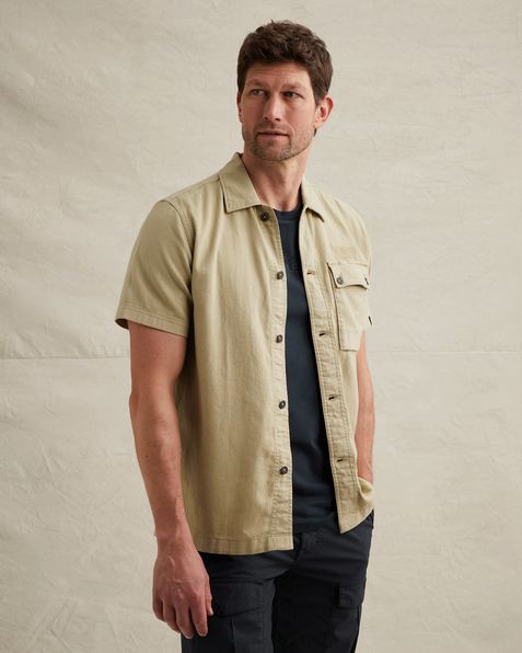 Hemd mit kurzen Ärmeln und Garment-Dye-Waschung – Castle Wall – Casual-Hemden | PME LEGEND