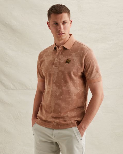 Polo shirt in piqué with allover print – Mellow Rose – Polo shirts | PME LEGEND