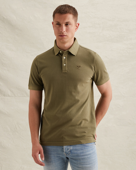 Polo met garment-dye wassing van piqué – Weeping Willow – Polo's | PME LEGEND