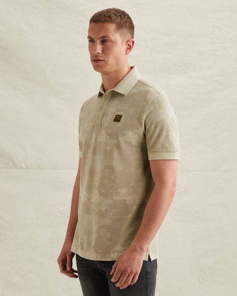 Poloshirt aus Piqué mit Allover-Print – Castle Wall – Poloshirts | PME LEGEND
