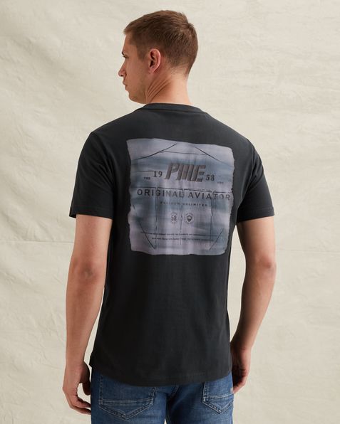 T-Shirt mit mehrfarbigem Artwork auf dem Rücken – Black Indigo – T-Shirts | PME LEGEND