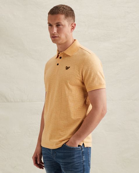 Polo en jersey avec motif jacquard intégral – Pumpkin Spice – Polos | PME LEGEND