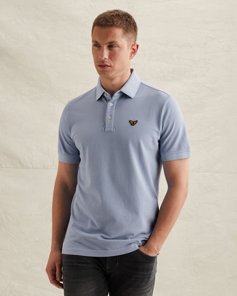 Polo shirt with tailwing logo and garment-dye wash – Black Indigo – Polo shirts | PME LEGEND