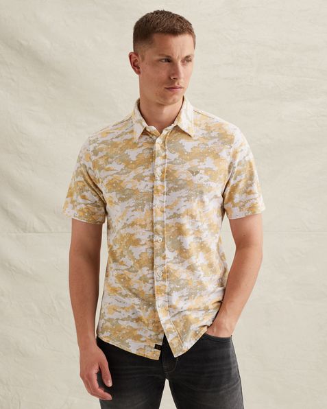 Hemd mit kurzen Ärmeln aus Piqué – Pumpkin Spice – Casual-Hemden | PME LEGEND