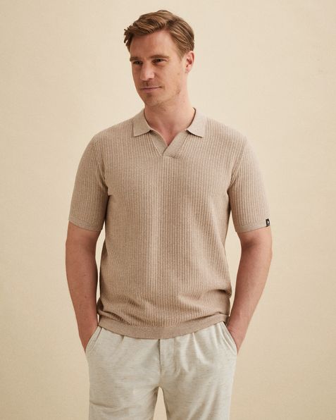 Polo shirt in cotton/linen blend – Mellow Rose – Polo shirts | VANGUARD