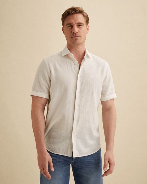 Shirt with short sleeves in linen blend – Snow White – Casual shirts | VANGUARD