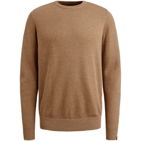 Pullover in cotton/modal with ribbed collar – Pumpkin Spice – Pullovers | PME LEGEND