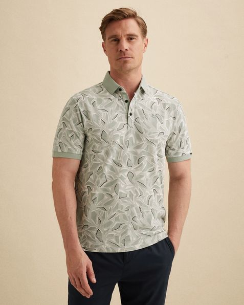 Polo shirt in piqué with badge – Grey Comfort Denim – Polo shirts | VANGUARD