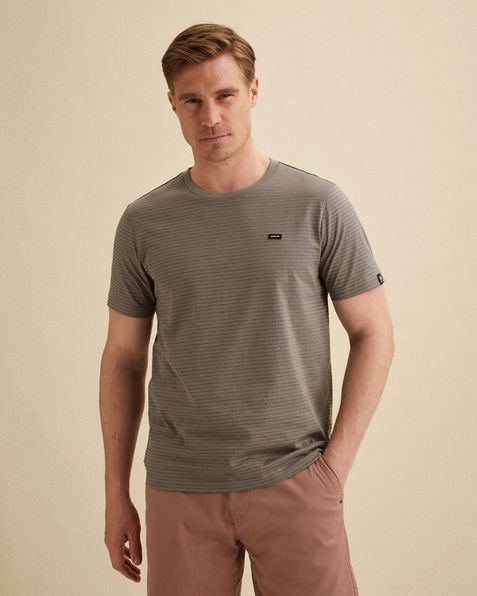 T-shirt in 100% cotton with subtle luster – Grey Comfort Denim – T-shirts | VANGUARD