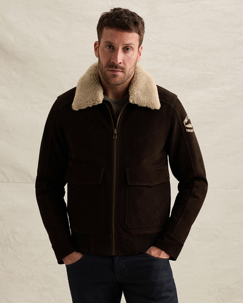 Greenville Fur leren jas – Brown – Leren jassen | PME LEGEND