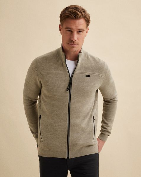 Vest van katoen/modal met ritssluiting – Coriander – Vesten | VANGUARD