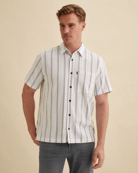 Overhemd met korte mouwen en streeppatroon – Snow White – Casual overhemden | VANGUARD