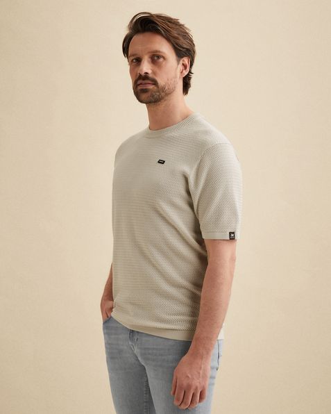 T-shirt van katoen/modal met structuur – Castle Wall – T-shirts | VANGUARD