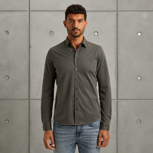 Shirt in jersey – Grey Comfort Denim – Shirts | CAST IRON