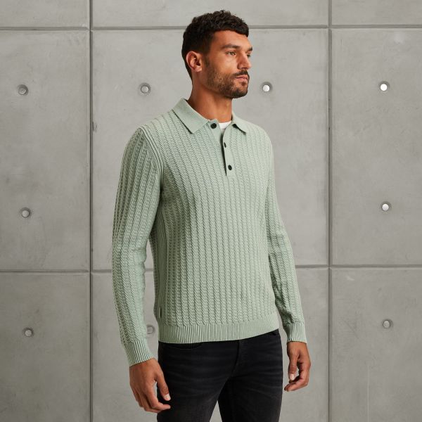 Polo shirt with long sleeves – Weeping Willow – Knitwear | CAST IRON