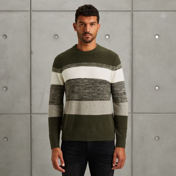 Pullover with stripe pattern – Weeping Willow – Knitwear | CAST IRON