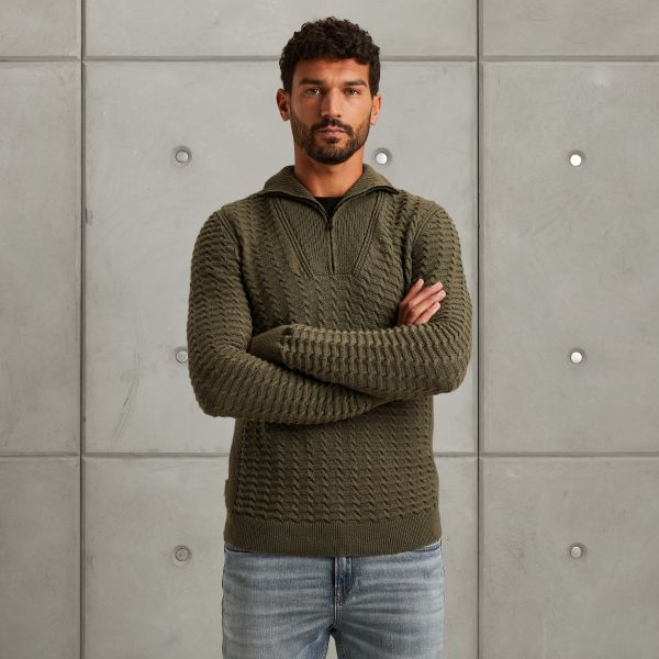 Pullover with half zipper – Weeping Willow – Knitwear | CAST IRON