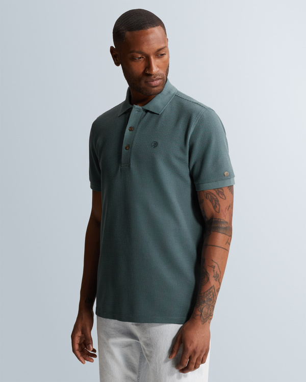 Polo met wafelstructuur – Black Indigo – Polo's | CAST IRON