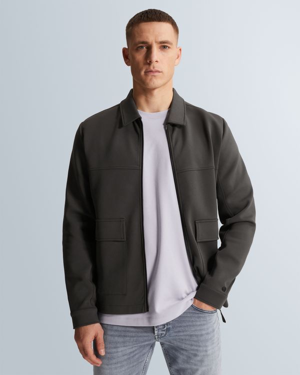 Sweat jacket met ritssluiting en platte kraag – Grey Comfort Denim – Sweatshirts | CAST IRON