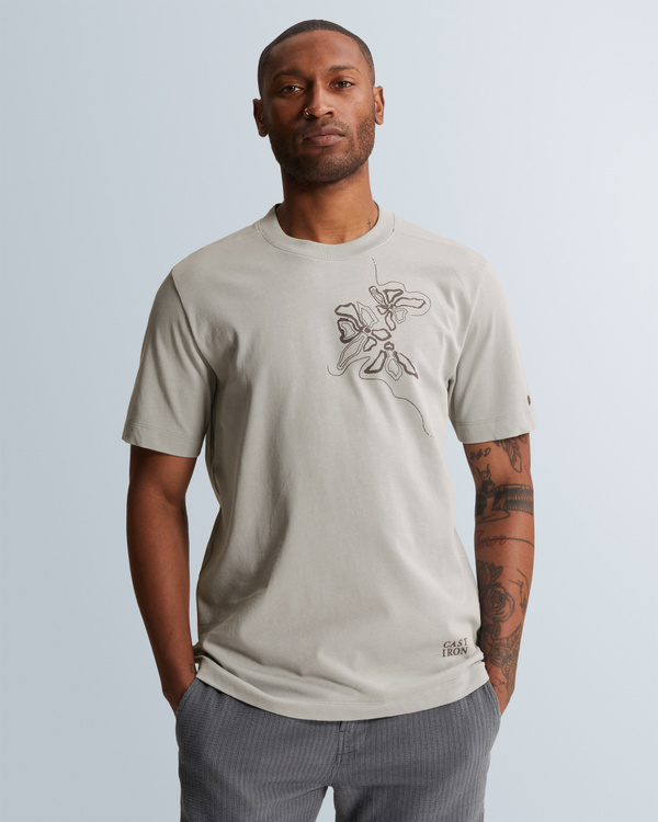 T-shirt van jersey met artwork – Grey Comfort Denim – T-shirts | CAST IRON