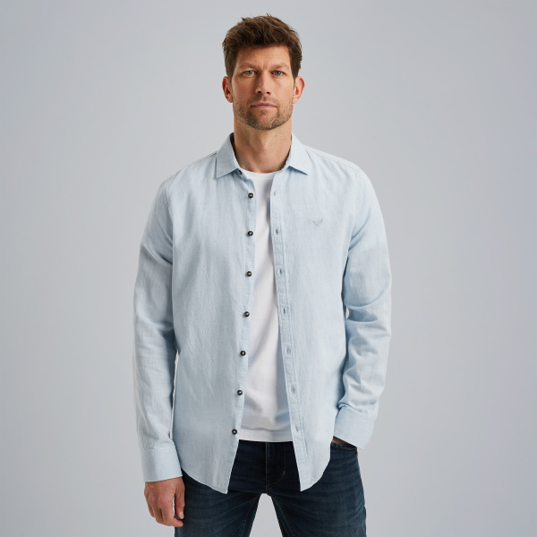Overhemd van katoen/linnen – Black Indigo – Smart casual overhemden | PME LEGEND