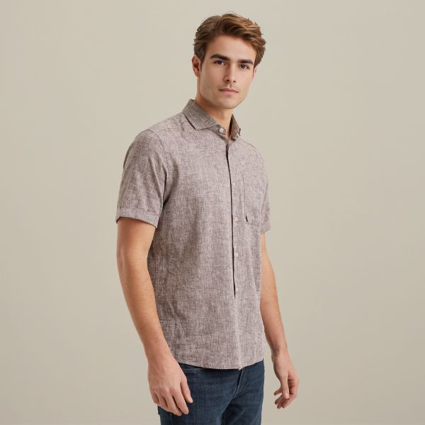 Overhemd met korte mouwen – Brown – Casual overhemden | VANGUARD