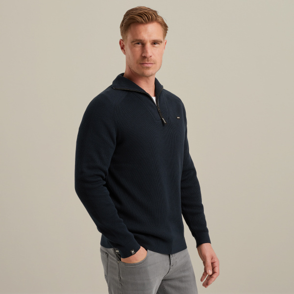 Pullover mit halbem Reißverschluss – Black Indigo – New in | VANGUARD