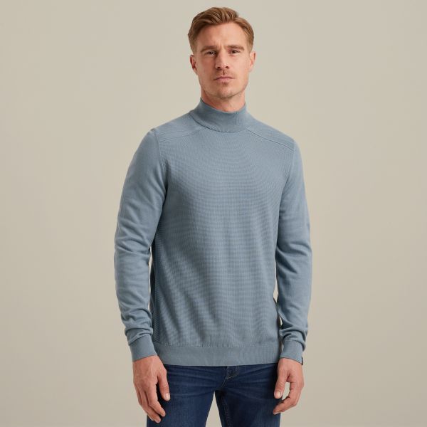 Pullover mit Mockneck – Black Indigo – Knitwear | VANGUARD