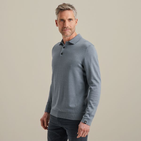 Poloshirt mit langen Ärmeln – Black Indigo – T-shirts & polo shirts | VANGUARD