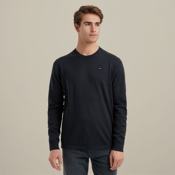 Pullover mit Struktur – Black Indigo – Knitwear | VANGUARD