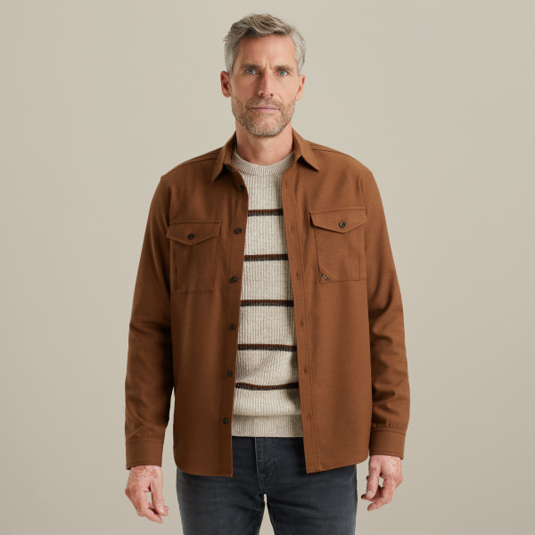 Overshirt mit Wolloptik – Brown – Shirts | VANGUARD