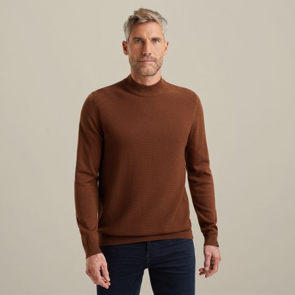 Pullover mit Mockneck-Kragen – Brown – Knitwear | VANGUARD