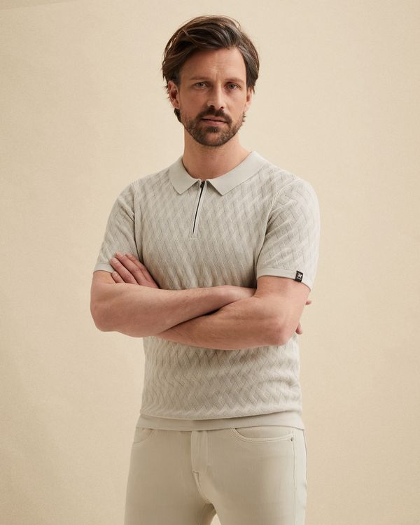 Polo van katoen/modal met ritssluiting – Castle Wall – Polo's | VANGUARD