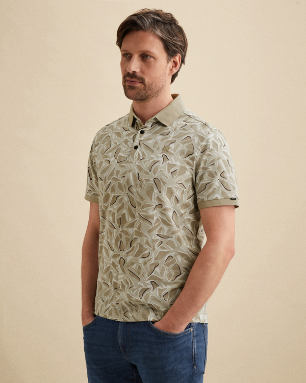 Polo van piqué met badge – Brown – Polo's | VANGUARD