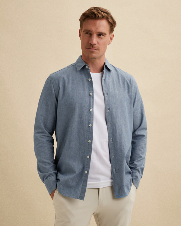 Mid-Layer-Hemd aus Indigo-Chambray – Black Indigo – Casual-Hemden | VANGUARD