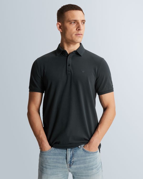 Polo shirt in cotton with stretch – Black Indigo – Polo shirts | CAST IRON