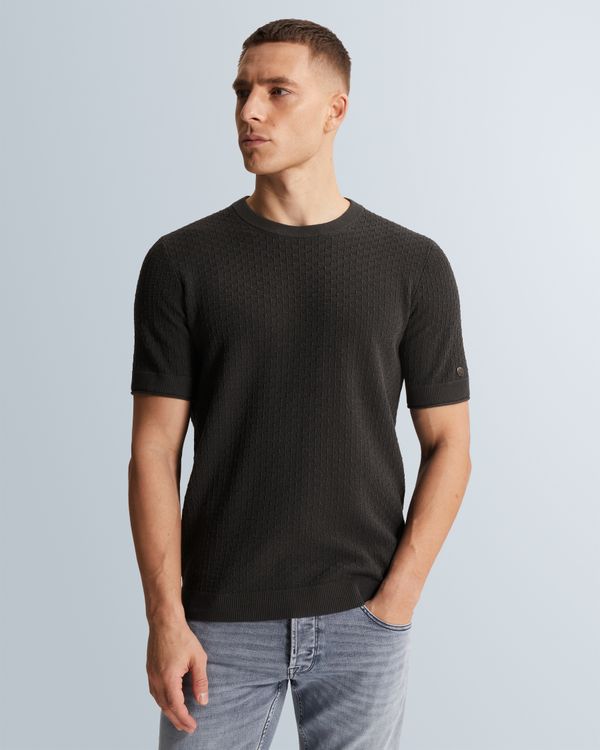Knitted T-shirt in cotton/modal – Grey Comfort Denim – T-shirts | CAST IRON