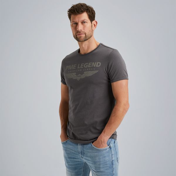 Short Sleeve T-shirt – Grey Comfort Denim – T-shirts | PME LEGEND
