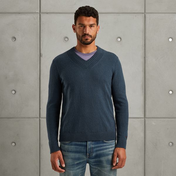 Trui van katoenen bouclé – Black Indigo – Truien | CAST IRON
